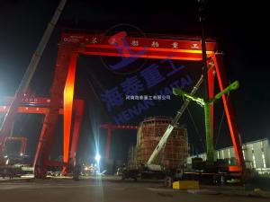 造船門(mén)機(jī)連夜吊裝，海泰重工助力蘇豪船舶起航